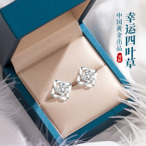 China Gold Treasure silver 99 pure silver earrings with 2023 new exploits 7 New Years Eve send girlfriend gift 1693