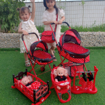 Childrens trolley toy girl girl gift House folding belt doll simulation hardcore baby shopping cart
