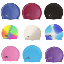 Silicone swimming cap adult color swimming cap thickened waterproof non-stop snorkeling surfing hot spring solid color swimming cap