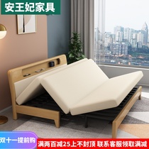 Solid wood sofa bed technology cloth dual-purpose living room small apartment light luxury multi-function foldable 1 5m storage bed 18 m