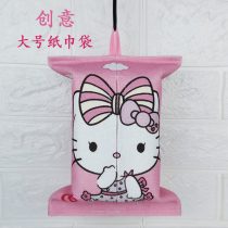 Hanging Tissue Bag Washing Towel Cotton Soft Large Fabric Toilet Tissue Box Car Nordic Cartoon Living Room Kitchen