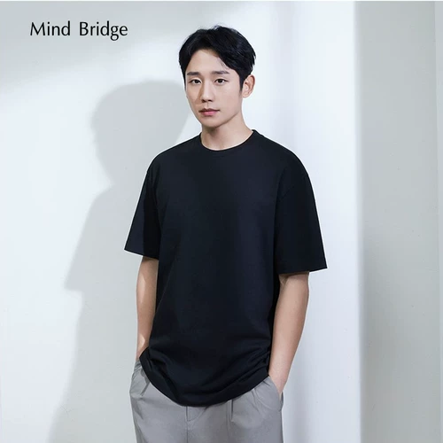 Футболка с короткими рукавами Mind Bridge Мужской летний новый стиль Baijjahao повседневная и универсальная базовая рубашка Top Mwts3120