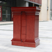 Solid wood podium ugrengy tai front desk reception yan jiang zhuo zi ke statement zhu chi tai front desk