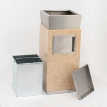 Stainless steel titanium marble trash can Hotel lobby clubhouse south with ashtray fashion vertical Peel bucket