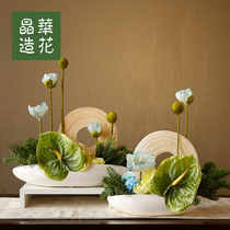 Jinghua made flower fake flower simulation flower restaurant arrangement new Chinese creative simple desktop decoration turntable decorative flower