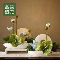 Jinghua artificial flowers Artificial flowers Restaurant Lyndhurst New Chinese creative simple desktop decorations turntable decorative flowers