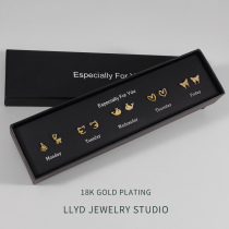 Medical titanium steel anti-allergy ear nail female small crowddesign High sense simple temperament raising earbuds 18K gold earbuds