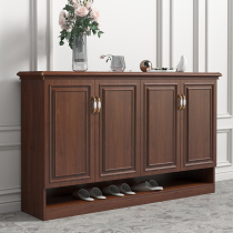  All aluminum alloy shoe cabinet household door new Chinese walnut color outdoor balcony waterproof sunscreen locker can be customized