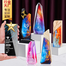 Color print crystal trophy custom medal custom made annual meeting creative trophy excellent employee award champion souvenir