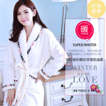 Womens pajamas 2021 New Tide autumn and winter flannel robe cute sexy long bathrobe thickened can be worn out season