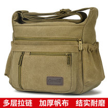 Canvas Bag Men Bag Single Shoulder Bag Large Capacity Diagonal Satchel Bag for men Bag Multilayer Zipper Casual Cross Backpack Kit