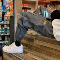 Gongwear pants mens Tide brand spring and autumn bunches loose students Joker Korean version of the trend handsome ins casual long pants