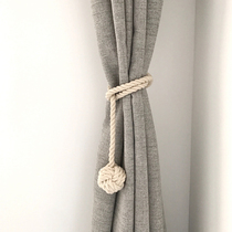 Simply modern hand-woven garden curtains with curtain cotton rope hanging balls with pairs of living room bedroom
