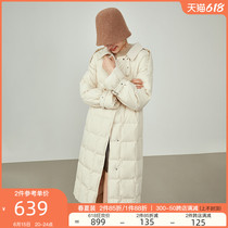 Van th Blue En 214057 Wind-style Fried Street Plume woman 2021 Winter coat with a long lap over the knee