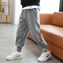 Boy pure cotton pants spring autumn 2022 new tooling foreign air CUHK childrens sports pants children long pants loose baby