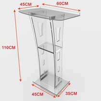 Customized Plexiglass crystal transparent acrylic podium Gala Hotel Wedding Spectator Welcome Desk