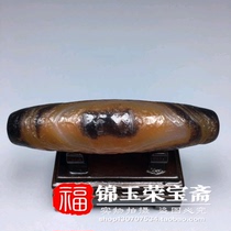 Original ore old ancient pearl agate chalcedony (tangled silk sky eye Pearl) antique pendant pendant old material old goods
