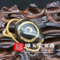 Ming and Qing Period antique Antique cinnabar (two-eyed pearl)old goods Neck pendant pendant pendant Old goods