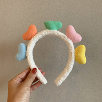 Net red small love face hair hoop Korean ins women sweet and cute wash pressure hair simple Joker headdress headband