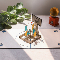 Birthday greeting card Thanksgiving Teachers Day gift to the elders teacher handmade 3diy folding three-dimensional basketball creative gift