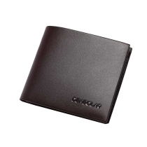 New Genuine Leather Texture Mens Short Black Wallet Ultra Slim Fashion Han Edition Youth Money Clip Personality Zero Silver Bag Cross