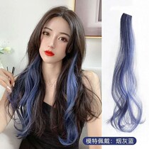 Curly hair hanging ear dye hair hair hair hair color wig female highlighting one piece of simulation wig long hair summer hanging ear hot