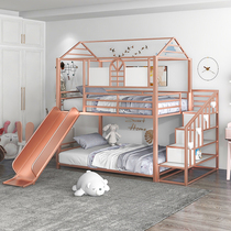 Environmentally friendly No formaldehyde Childrens beds bunk beds Two floors high and low primary and secondary beds with sliding slides combined terraces Princess Boys