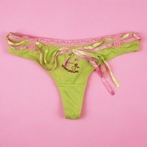 t0340 foreign trade original single grass green silky cute sexy comfortable thong