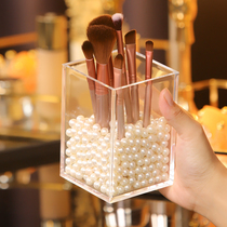 Makeup brush tube lipstick eyebrow pencil storage box student desktop finishing simple acrylic office stationery bucket storage box