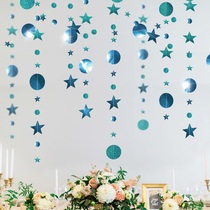 Shopping mall large playground Roof ceiling decoration decoration supplies Creative pendant Star round pull flower Modern style