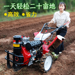 New microcultivation machine Small-scale cultivators use trenches to open fields and tracked agricultural diesel four-wheel plowing fields