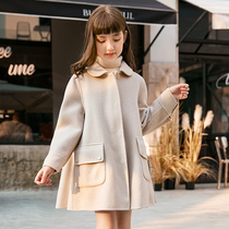 Girls' Woolen Coat Fall Winter Foreign Style Double-sided Cashmere Coat Big Children's Winter Children's Woolen Brand High-end Children's Wear
