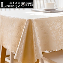 Tablecloth waterproof and oil-proof disposable European-style anti-hot rectangular tablecloth household coffee table tablecloth table mat ins ins Wind