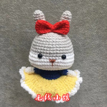 Snow White Princess Rabbit 579 Pendant Handmade diy Crochet Wool Woven Doll Electronic Illustration Non-finished Product