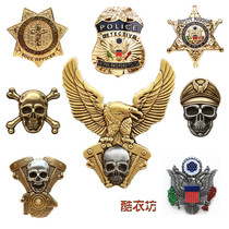 Harley alloy brass metal flying eagle skull badge brooch personality fashion motorcycle classic punk cap badge