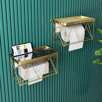 Toilet tissue box toilet paper box toilet paper rack drawing box Net red non-perforated toilet wall hanging