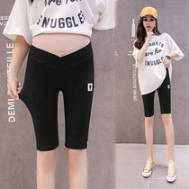 Pregnant women Summer cotton leggings thin shorts wear low waist belly pants Korean version of small fashion five-point pants