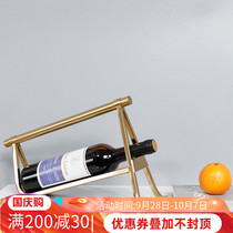 Creative golden wine rack wine cabinet soft decorations European style light luxury model room living room table home furnishings