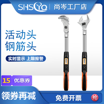 Digital display torque wrench Open movable head Replaceable head Straight thread sleeve pipe wrench Reinforced electronic torque wrench