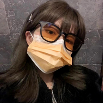 Yellow sunglasses Korean version mens retro ins net red big face is thin seaside sunscreen sunglasses female trendy face is small