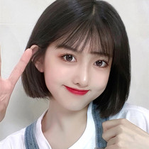 Wig female short hair net red round face bobble head full head cover type natural girl student fluffy realistic new wig cover