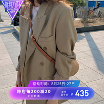  Autumn high-end khaki blazer womens wild Korean version of loose casual fashion thin suit top women