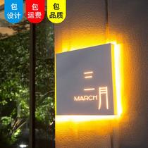 Creative Hollow Light Box LED door head Billboard luminous character signboard customized outdoor wall display board custom