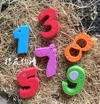 Rubber word out of print 12 years Collection Three-dimensional assembly 0-9 color animal digital shape eraser