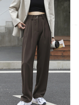 Early autumn 2021 new meat worship pants women loose thin size fat mm high waist hanging casual suit pants