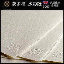 Britain won Duofu watercolor paper 300G coarse grain color lead paper high white cotton pulp 32K16K8K half open imported professional paper
