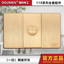 International Electrician 118 concealed drawing Gold switch socket panel package household combination one-bit speed control switch