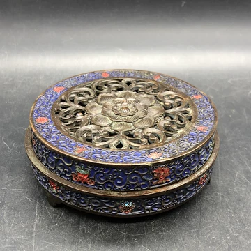 中国清時代　均窯大清乾隆年製香炉　木箱付　幅約17.5㎝　東Y7-1003☆2F 中国清時代 均窯大清乾隆年製香炉 木箱付 幅約