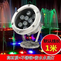 Underwater light led outdoor waterproof spotlight colorful 12v24v fish pond landscape stainless steel fish tank pool underwater light