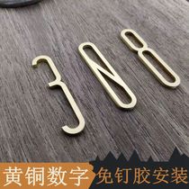 Brass Nordic creative simple number plate community home hotel apartment room villa in front of the digital door number